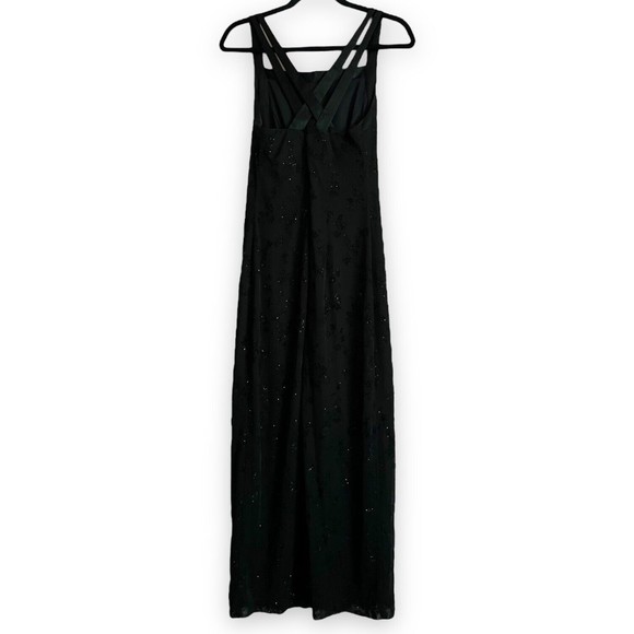 90's CDC Vintage Formal Evening Dress Black Prom Dress Goth Glitter Long Size 8 - Picture 5 of 13